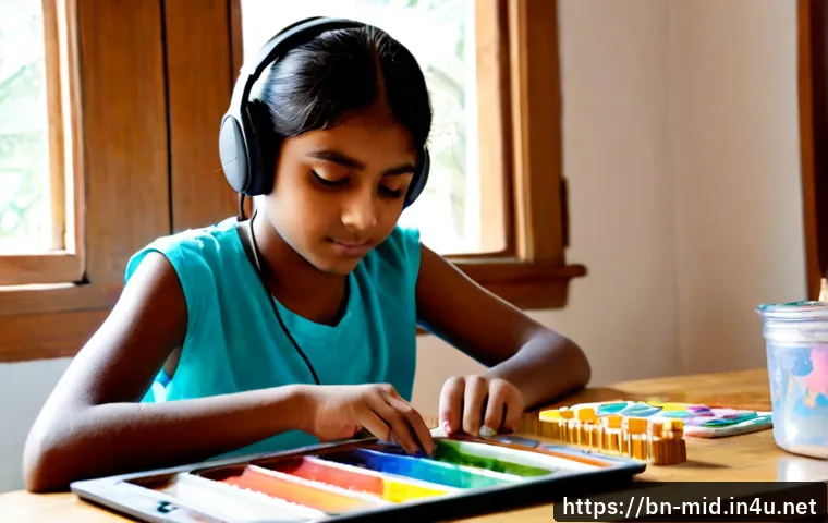 중학교 선택 과목 - Photorealistic middle school student in a bright Bengali family home, thoughtfully comparing colorfu...